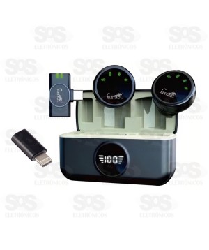 Microfone De Lapela Sem Fio Type C Com Adaptador Lightning EL-1847