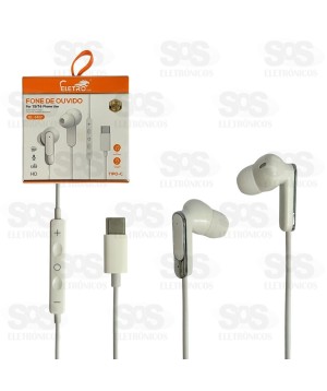 Fone De Ouvido Com Microfone Type C Eletromex EL-1417