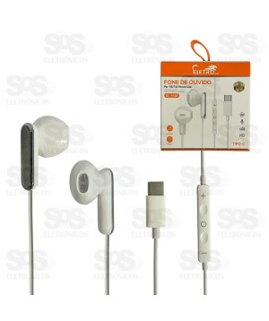 Fone De Ouvido Com Microfone Type C Eletromex EL-1418