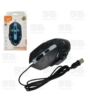 Mouse Com Fio 2400 DPI Luz RGB Altomex AL-9505