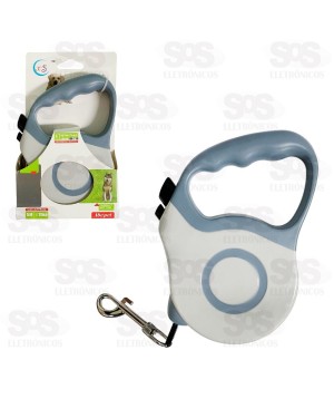 Coleira Automática Guia Retrátil Para Pets 5 Metros