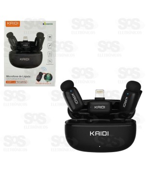 Microfone De Lapela Duplo Sem Fio Lightning Kaidi KMF3-A
