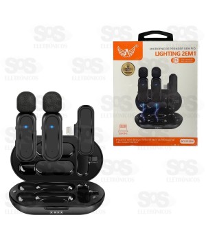 Microfone De Lapela Duplo Sem Fio Lightning Altomex K61-IP-2IN1