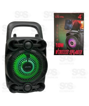 Caixa De Som Bluetooth Recarregável Com LED 10W KTS-1196
