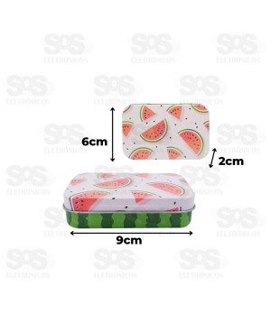 MIni Lata Estampada Retangular 9,5x6cm em Metal Livon 6311 6313