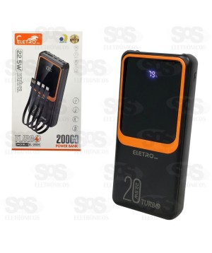 Carga Extra 20.000mAh 4 Interfaces Eletromex EL-2926