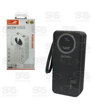 Carga Extra 30.000mAh 4 Interfaces Eletromex EL-2940