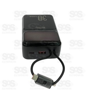 Carga Extra 30.000mAh 2 Interfaces Eletromex EL-2952