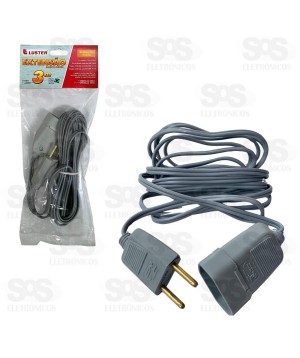 Extensão Macho-Fêmea 2 Pinos 3 Metros Luster 2183