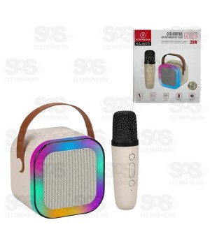 Caixa De Som 20W Microfone Modificador de Voz LED KA-8072
