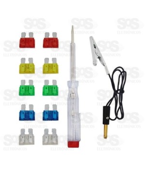 Kit Fusível 12 Peças Com Chave Teste e Garra TroyaTools TRY-0033