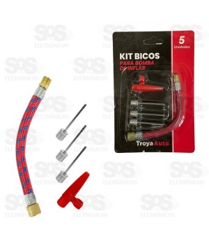 Kit Bicos Para Bomba de Ar 5 Peças TroyaTools TRY-0045