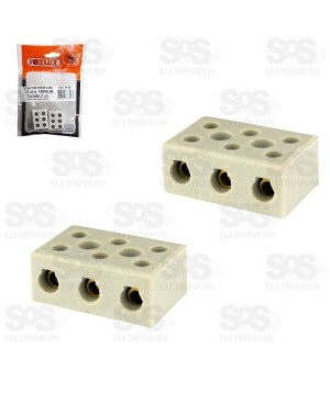 Conector Porcelana 10MM 3P 2 Unidades Foxlux 24.25