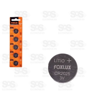 Bateria Moeda 2025 3V Cartela Com 5 Unidades Foxlux 95.12