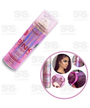 Pinta Cabelo Com Glitter Spray Pink 150ml Popper