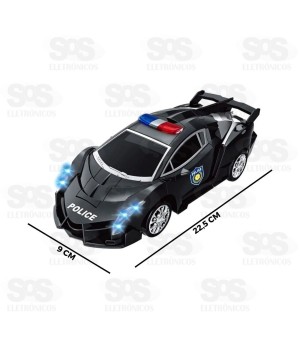 Carro de Polícia Transformers Bate e Volta Toy King TK-1259