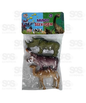 Animais Selvagens De Plástico Com 3 Peças Toy King TK-AB5454