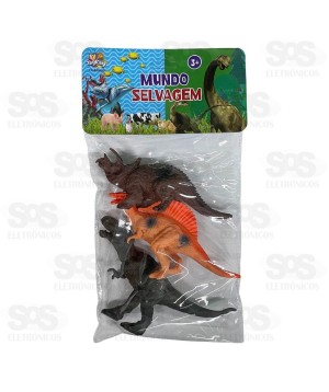 Dinossauros De Plástico Com 3 Peças Toy King TK-AB5455