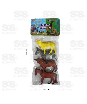 Animais Fazenda De Plástico Com 4 Peças Toy King TK-AB5444