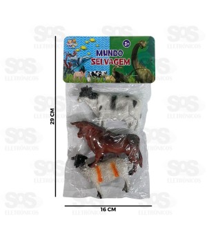 Animais Fazenda De Plástico Com 3 Peças Toy King TK-AB5451