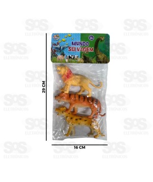 Animais Selvagens De Plástico Com 3 Peças Toy King TK-AB5453