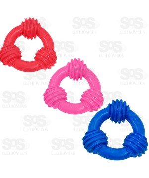 Mordedor Anel Maciço 9,5CM Cores Variadas Pet Toys