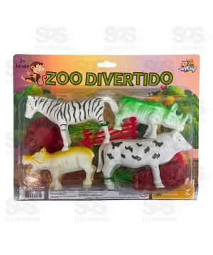Animais Zoo Divertido Com 10 Peças Toy King TK-AB5668