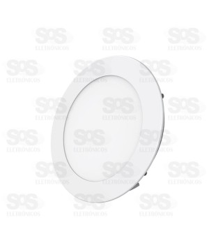 Painel Slim Aluminio Redondo Embutir LED Branco Frio 18W 6500K Black+Decker 1200-02