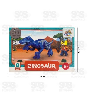 Blocos de Montar Dinossauro Com Boneco Toy King TK-AB8996