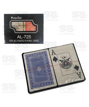 Baralho Com 2 Maços 54 Cartas Plástico AL-725