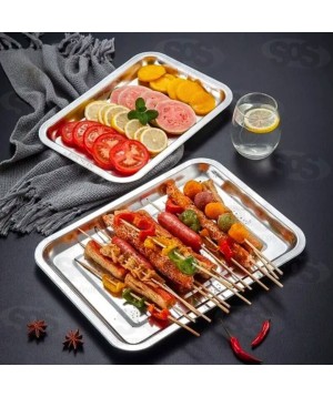 Bandeja Retangular Aço Inox 39x29CM 20126