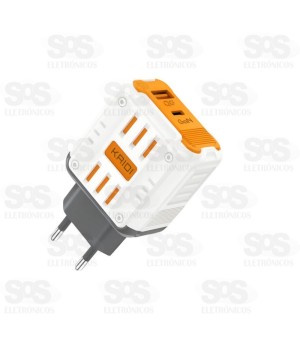 Fonte de Parede USB +PD 65W Kaidi KD-693