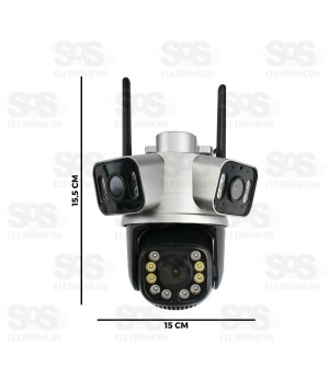 Câmera Tripla De Segurança Inteligente Com Wifi AJ-A40-Y