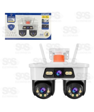 Câmera Tripla Com Sirene De Segurança Inteligente Com Wifi Jortan AJ-A39