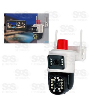 Câmera Dupla Com Sirene De Segurança Inteligente Com Wifi HX-02516B