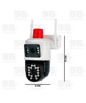 Câmera Dupla Com Sirene De Segurança Inteligente Com Wifi HX-02516B