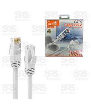 Cabo De Rede CAT6 15 Metros Eletromex EL-8112