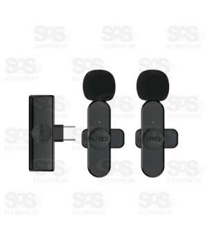 Microfone De Lapela Sem Fio Entrada Type C Kaidi KMF6-C