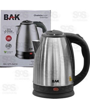 Chaleira Elétrica 1.8 Litros 1100W Bak BAK-127-INOX