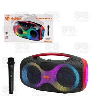 Caixa De Som Potente Com Microfone Power Box 5