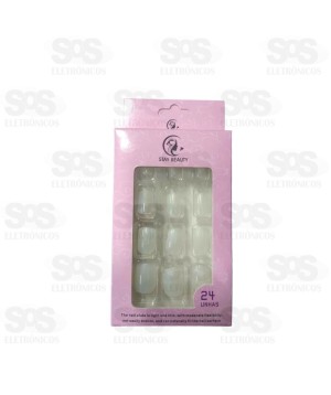 Kit Unhas Postiças Transparente 24 Unidades