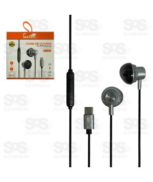 Fone De Ouvido Com Microfone Type C Eletromex EL-1424