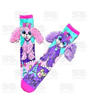 Meia Maluca Divertida Cano Alto Tamanho G Modelo e Estampa Variados