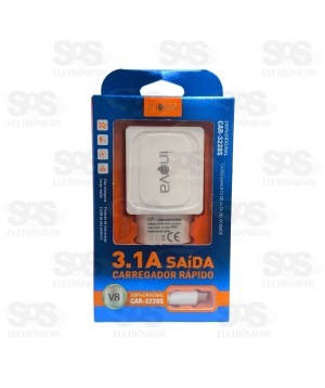 Carregador 2 USB 3.1A Com Cabo Micro USB V8 Inova CAR-3228S