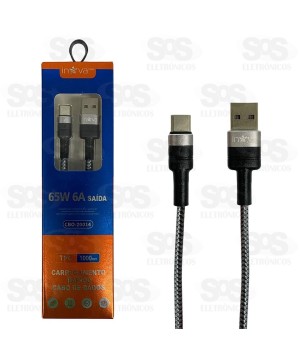 Cabo De Dados 6A/65W Type C 1 Metro Inova CBO-20014