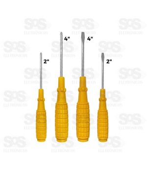 Kit De Chaves Fenda/Philips 4 Peças BAR-316001-21