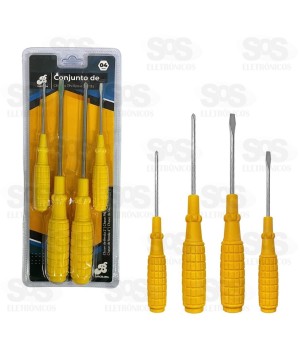 Kit De Chaves Fenda/Philips 4 Peças BAR-316001-21