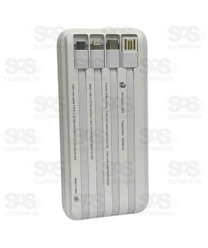 Carga Extra 10.000mAh 4 Interfaces Eletromex EL-2956