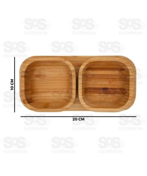 Petisqueira de Bambu Com 2 Tigelas TOP2263