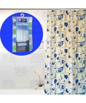 Cortina Para Banheiro Estampada 178x183CM TOP1875